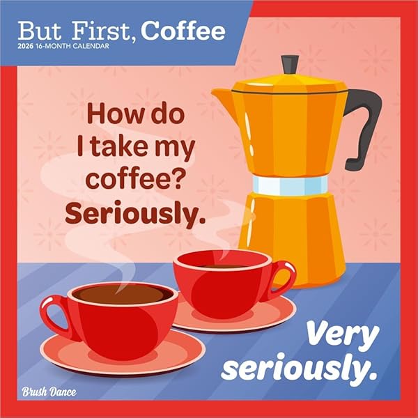 But First Coffee 2026 12 X 24 Inch (Hanging) Monthly Square Wall