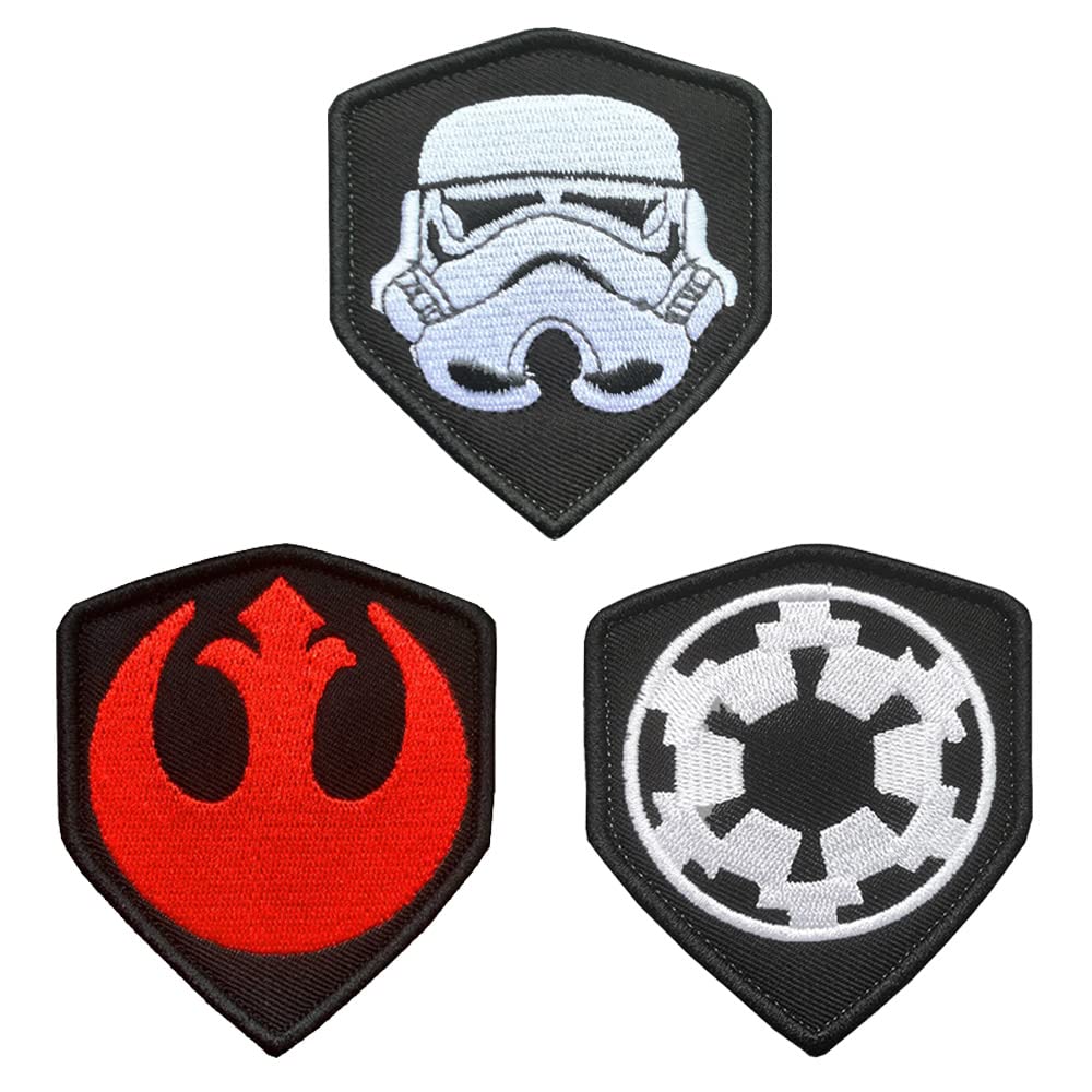 3 PCS Tactical Funny Imperial Target Rebel Scum Morale Military Patch Full Embroidery Hook and Loop Patch for Bags,Backpacks,Clothes,Vest,Harness,Military Uniforms(SW)