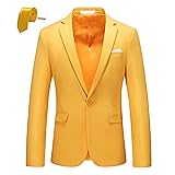 MOGU Mens Slim Fit One Button Casual Blazer Jacket