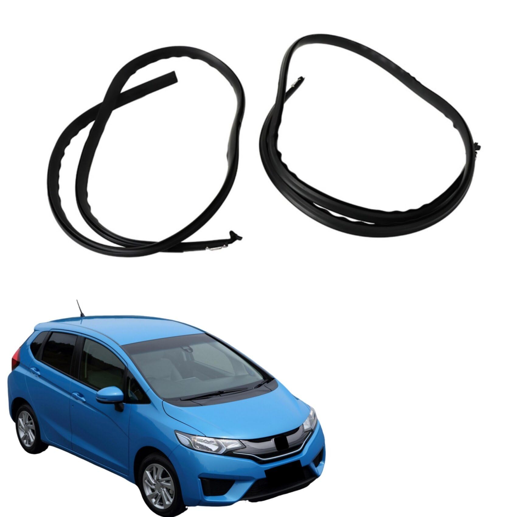 Photo 1 of labwork Left Right Kit Roof Trim Molding Sealing Strip 2PCS Black Replacement for Honda Fit Hatchback 2009-2014 74316TF0003 74306TF0003