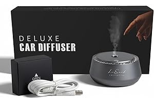 Smart Car Diffuser with 20ML Scent Oil Included - Car Air Freshener - Aromatherapy Diffuser - Portable, Compact, Cordless and Quiet Device - Deluxe Car Diffuser Luxscent Collection