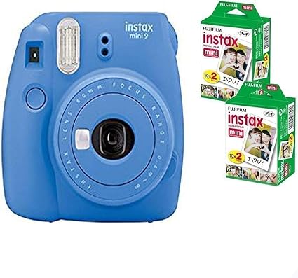 Allcam Bundle Fuji Instax Mini 9 Bleu Cobalt Appareil Photo