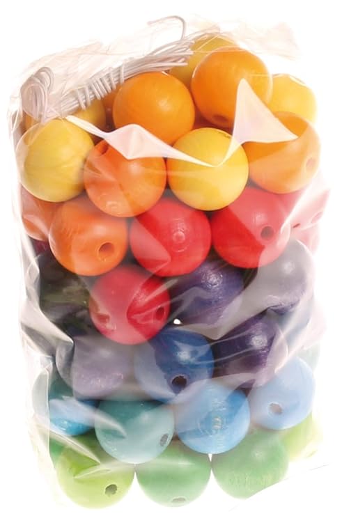 Grimms Spiel und Holz Design 10220 - 60 Stück Perlen - 20mm