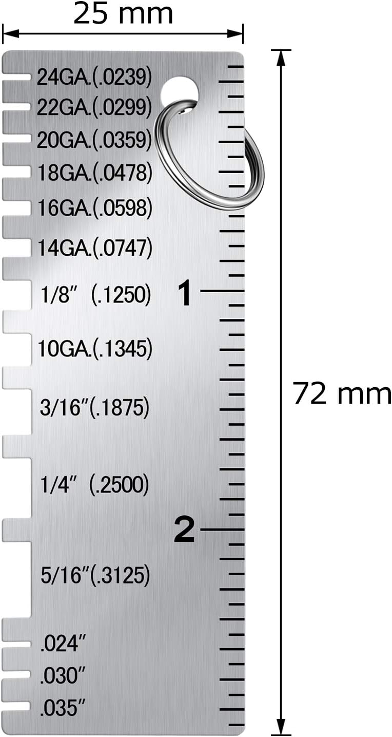 3 Pieces Gauge Metal Sheet Thickness Gauge Metal Gauge Tool Stainless