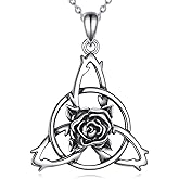 KQF Witches Knot Necklace for Women 925 Sterling Silver Wiccan Pagan Pendant Amulet Protection Jewelry Gifts for Women