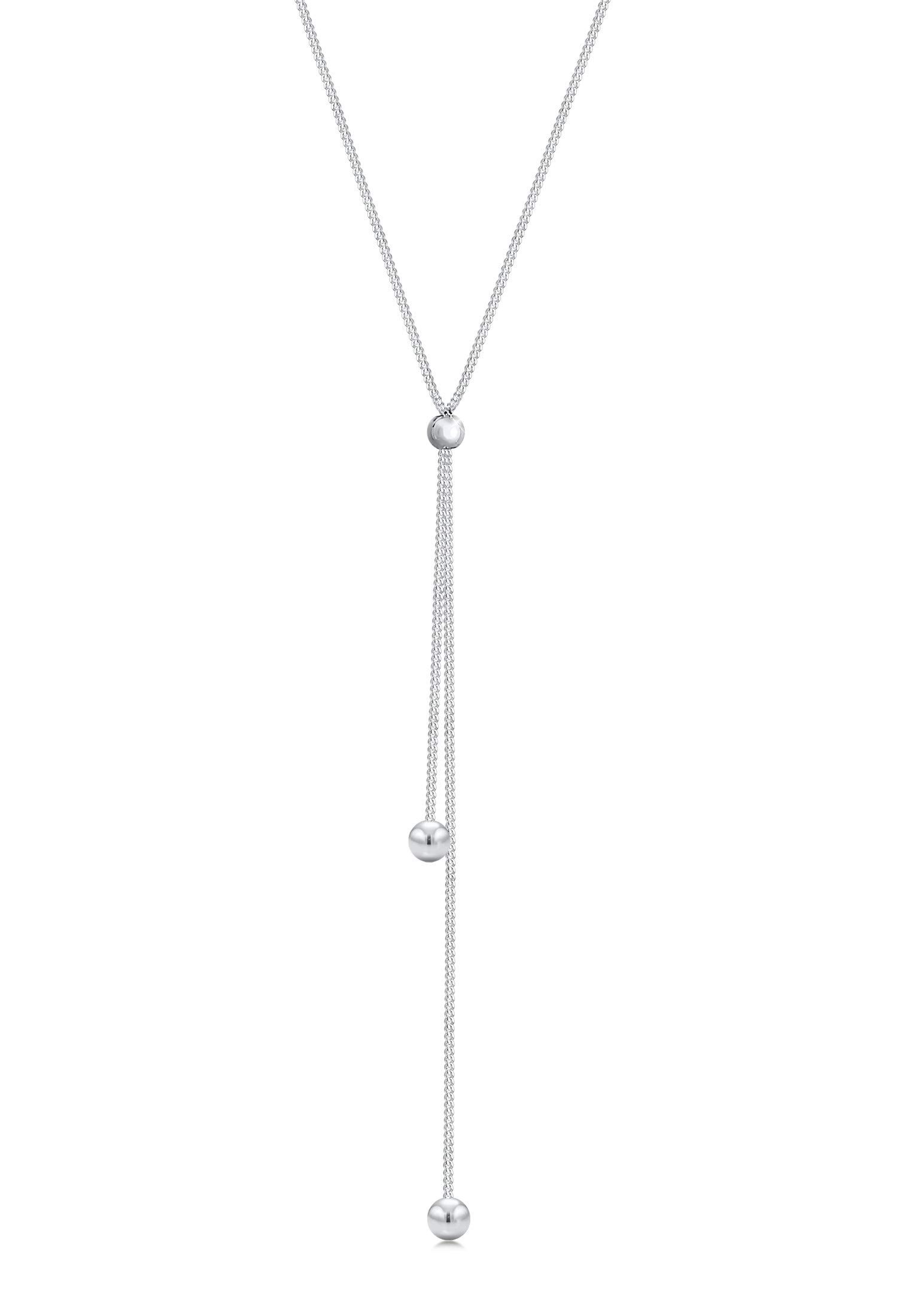 Elli Necklace Ladies Y-Chain Ball Pendant Filigree Adjustable in 925 Sterling Silver