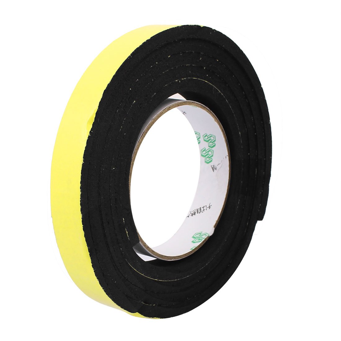 Sourcingmap Sealing Foam Tape 20mm Wide 6mm Thick 2m/6.56ft Long, Self Adhesive Weather Strip for Window Door Insulation, Yellow Black