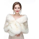 Faux Fur Wrap for Women,Winter Shawl for Wedding Stole Shrug Fur Cape 1920s