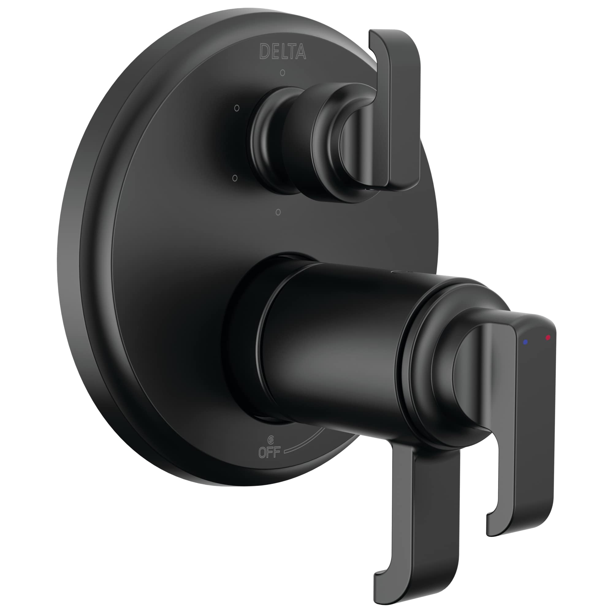 Photo 1 of Delta Faucet Tetra 17T Series Matte Black 6-Setting Integrated Diverter Valve Trim Kit, Black Diverter Valve Trim Kit, Shower Trim Kit, Matte Black T27T989-BL (Valve Not Included)