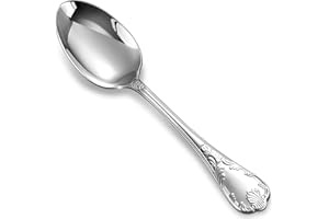 KEAWELL Premium Regalia 4-Piece Spoon Set 7.3-Inch – Ornate 18/10 Stainless Steel Silverware with European Luxury Handles, Di
