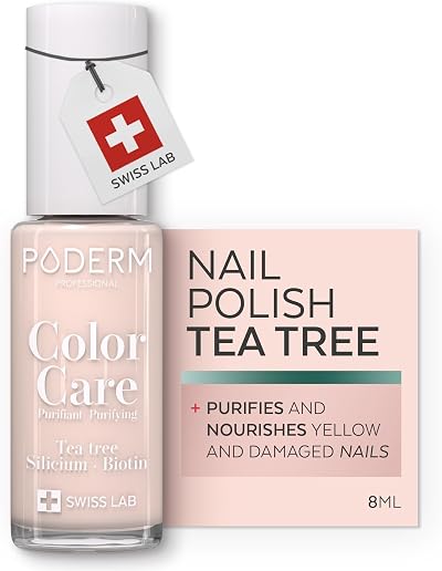 PODERM Nail Polish Tea Tree Pink 8ML Swiss Podiatrist Formula