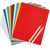 Transfer Paper and Tracing Paper with Embossing Stylus, Kissbuty 22 Pcs Carbon Water-Soluble Transfer Papers Transfer Pattern on Cloth,Canvas,Fabric,Wood for Sewing Cross Stitch Embroidery Paint Kit