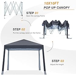 COOSHADE 10x10Ft Easy Pop-up Canopy Tent Instant