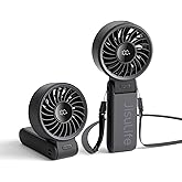 JISULIFE Handheld Fan Life7 – Ultimate Flexibility: High-Power Motor, LED Display, 19.5 Hrs Cooling, 5000mAh Rechargeable, 5-Speed, Foldable Design, 3-IN-1 Portable Fan for Travel Cruise Beach(Black)