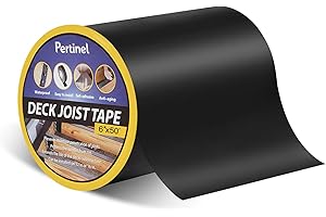 Pertinel Deck Joist Tape 6" x 50' Butyl Joist Tape Flashing Tape Waterproof Weather Resistance Self-Adhesive Anti-Corrosion for Wood Joists and Beams (6'' x 50', 1 Pack)