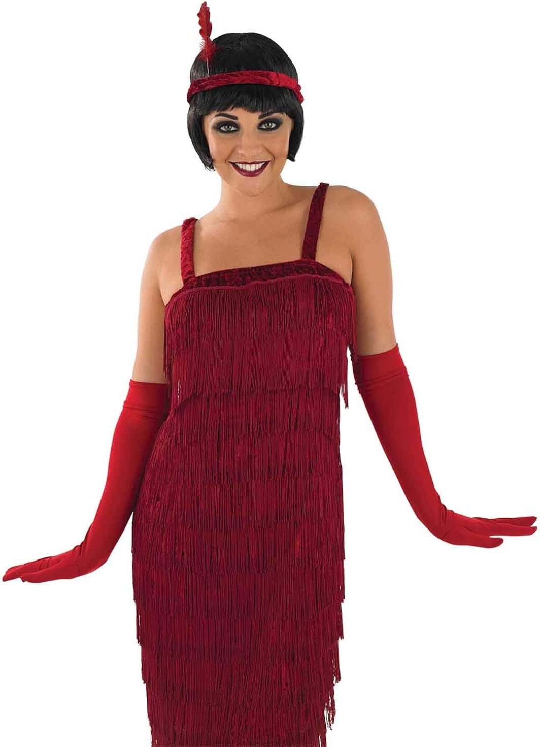 Womens 20s Flapper Girl Costumes Fringed Decades Dresses: Clothing