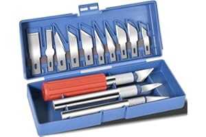 FJSENR 13-piece Precision Exacto Knife Set, including hobby and craft knives as well as blades, is the perfect choice for pumpkin carving, model making and DIY projects.