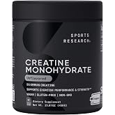 Sports Research&reg; Creatine Monohydrate Powder w/Creapure&reg;, 90 Servings | Unflavored German Creatine | Gain Lean Muscle, Improve Performance, &amp; Support Workout Recovery | Vegan, Informed Sport, NSF