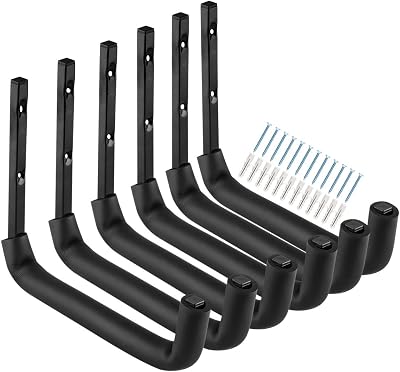 Heavdace Garage Hooks 25 cm Heavy Duty Wall Mount Storage Hangers 6 Pack
