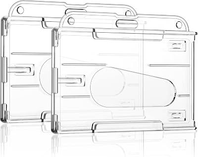 Vicloon Horizontal Card Holder 2pc Clear ID Badge Protectors for Cards