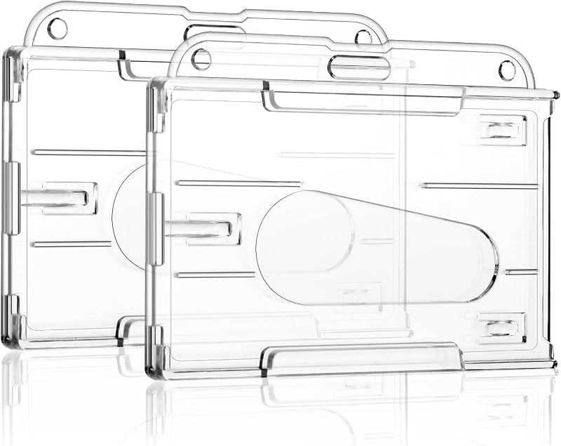 Vicloon Horizontal Card Holder 2pc Clear ID Badge Protectors for Cards