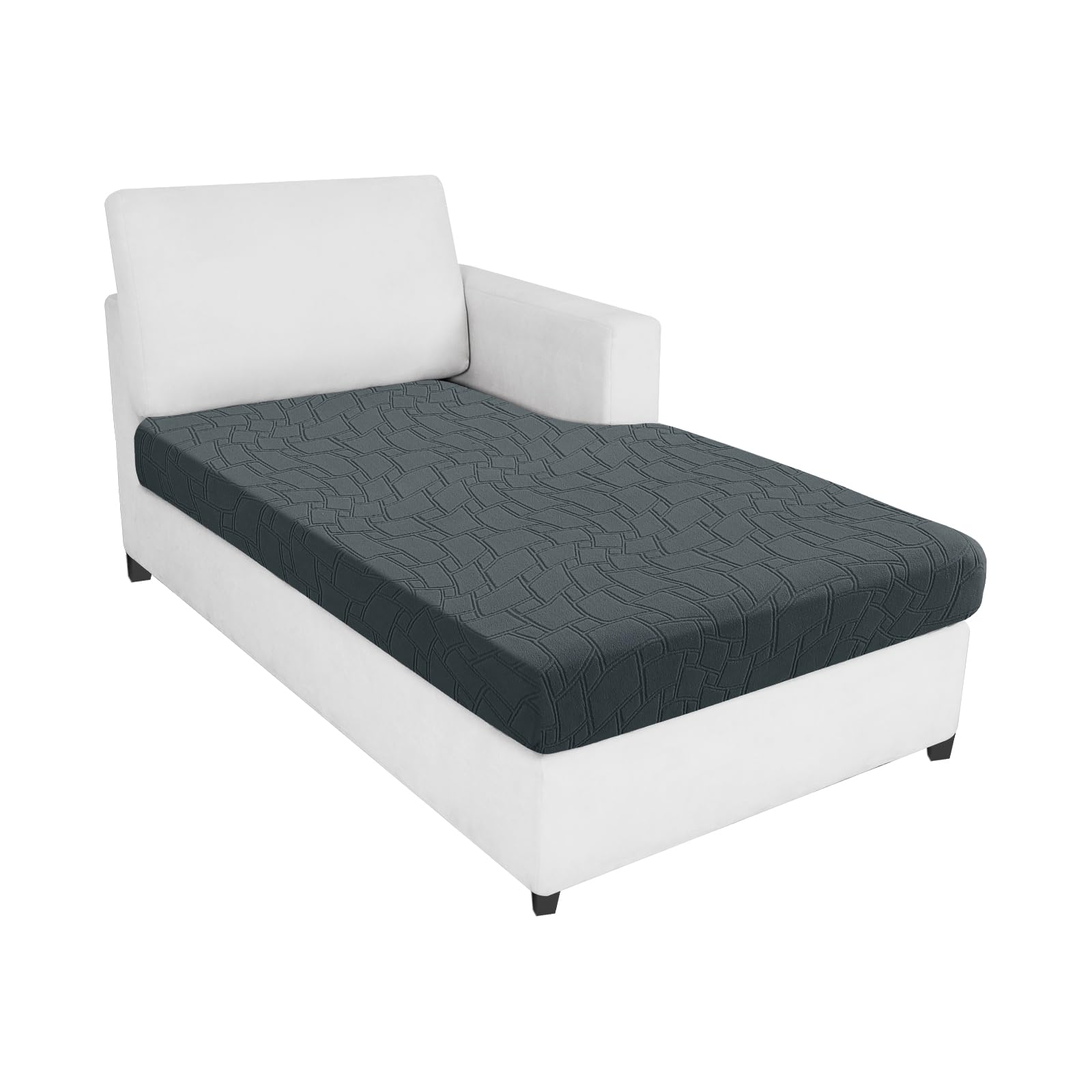 MAXIJIN Waterproof Sofa Seat Cushion Cover Jacquard Fabric Sofa Seat Cover for Sofa Cushion L Shaped Chaise Longue Furniture Protection (Dark Grey, Chaiselounge)