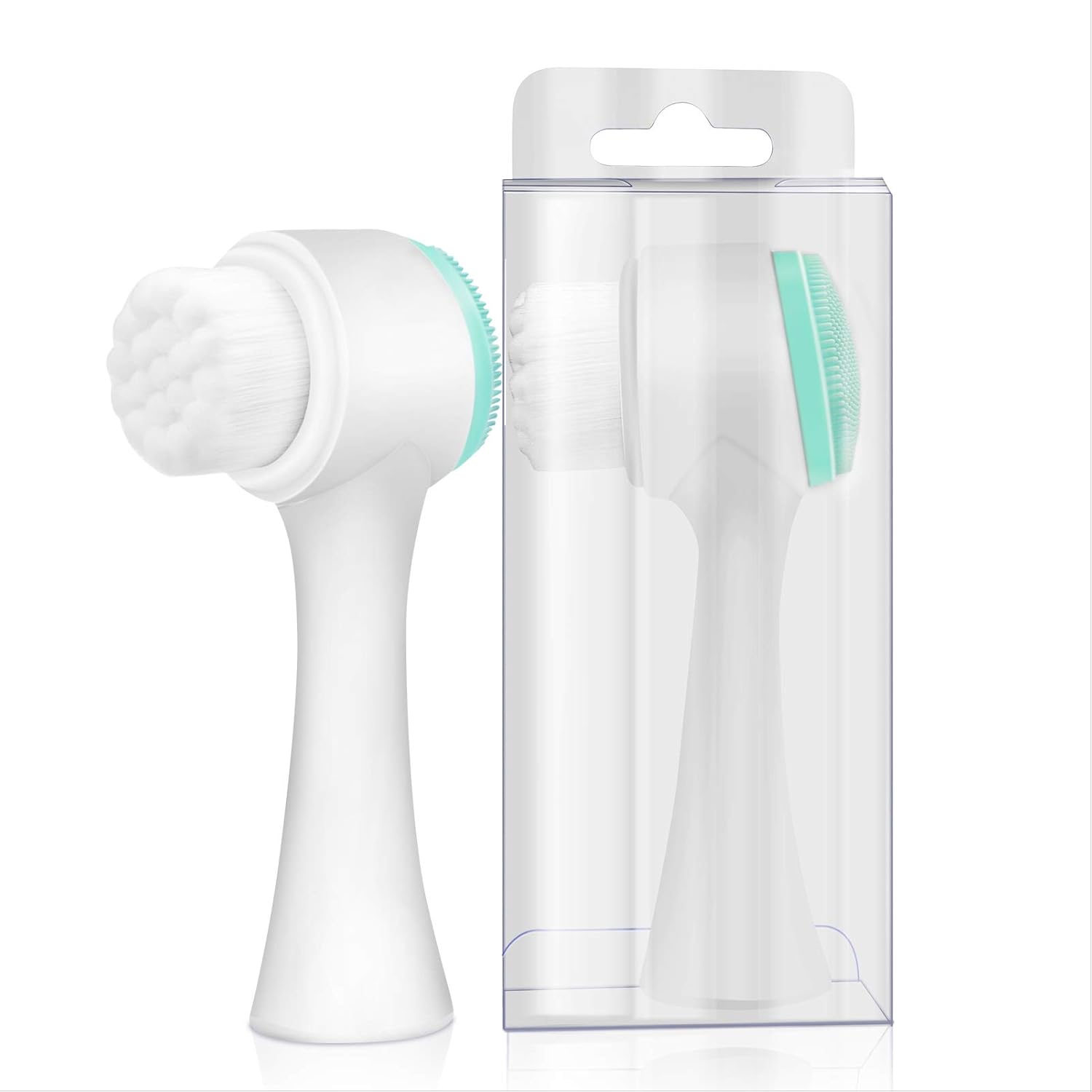 Face Brush - Manual Facial Cleansing Brush And Pore Cleansing Manual Dual Face Brush For Sensitive, Delicate, Dry Skin (Blue): Beauty