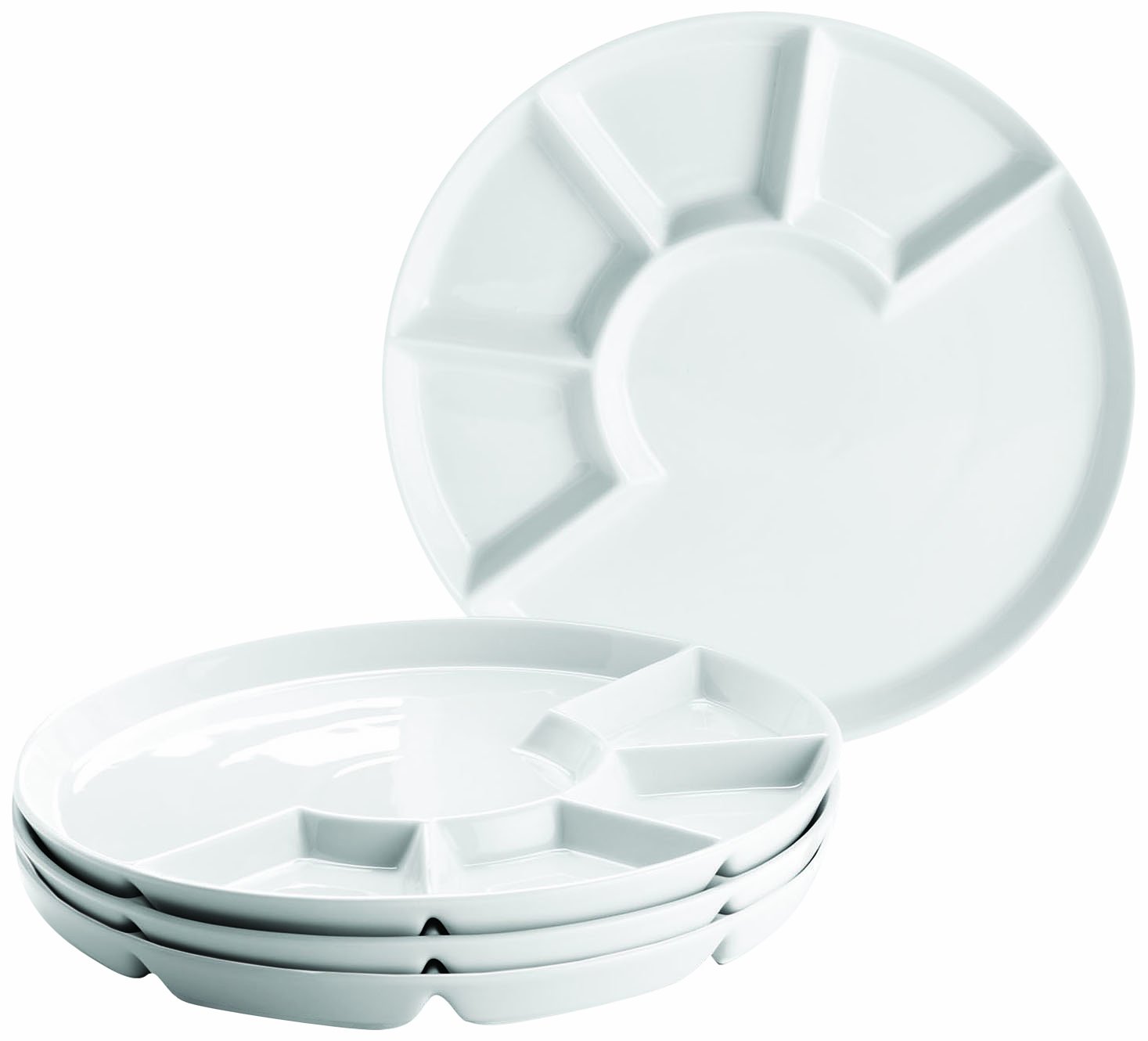 Mäser, 24 cm Fondue-Plate, Set of 4 Porcelain Plates