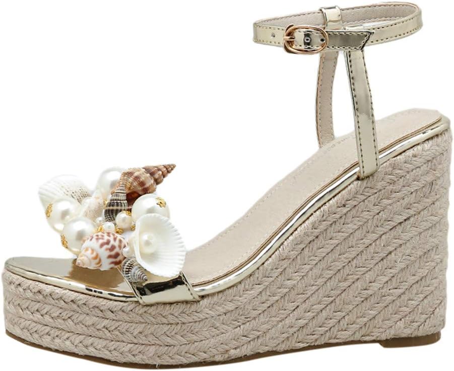 Womens Open Toe Breathable Wedges Thick Bottom Buckle Strap Shoes Roman Sandals