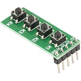 Walfront 4 Key Keyboard Module Universal 4 Key Push Button Switch Module Keyboard Board for DIY Accessory Kit