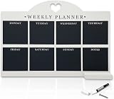Empire Weekly Planner and Menu Board White Wood Wall Mounted