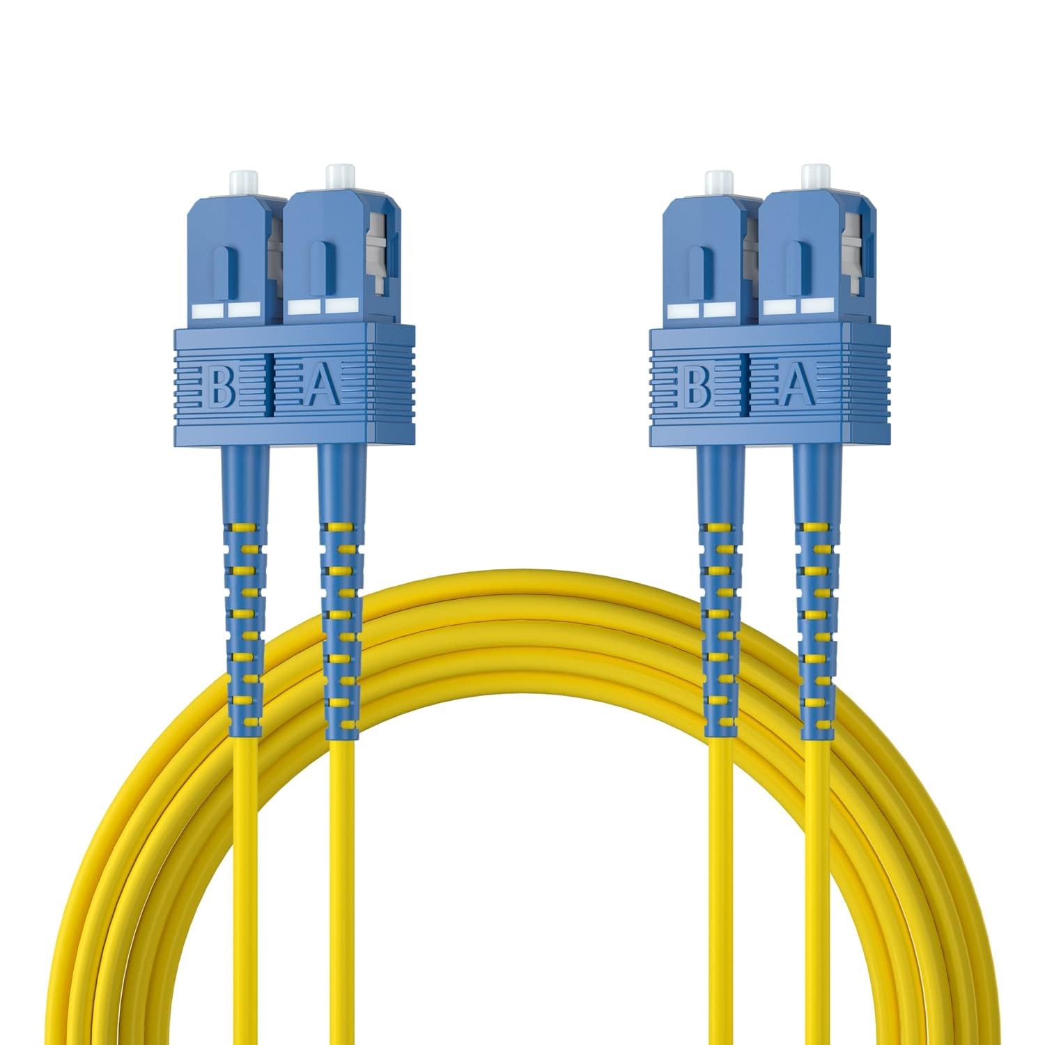 ipolex SC to SC Fiber Patch Cable Single Mode, 1G/10GB OS2 Fiber Optic Cable, Duplex 9/125μm Fiber Optic Internet Cable, LSZH Fiber Optic Jumper for SMF SFP/SFP+ Transceiver, 10-meter.