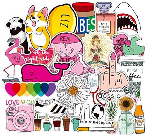 Cute Stickers 50 Pack,Water Bottle Stickers, Vinyl Waterproof Stickers, Decals for Laptop, Luggage, Car, Skateboard, Motorcycle, Bicycle Decal Graffiti Patches …