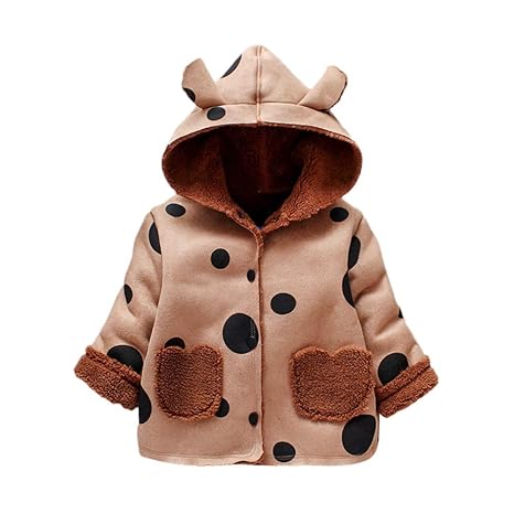 Zhen+ Unisex Baby Fleece-Mantel Parka für 1-6 Jahre Junge Mädchen Cartoon Jacke Outwear mit Kapuzen Warme Winter Outdoor Wind