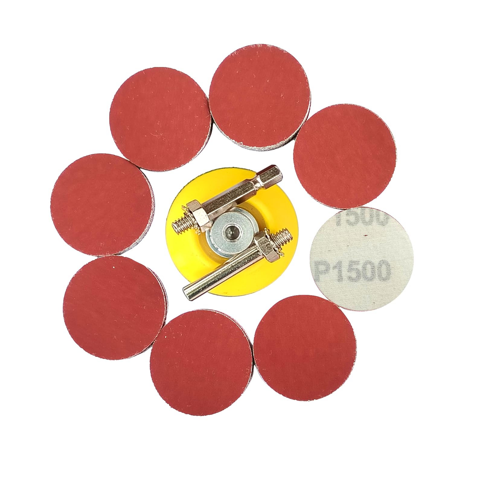 Wanmutrun 100pcs Hook & Loop Discs 50mm Grit1500 Suitable for Small Polishing Machines Best Choice for Small Area Polishing.