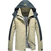 Spmor Women's Waterproof Rain Jacket Windproof Hooded Windbreaker Lightweight Raincoat
