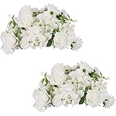 Inweder White Flowers Balls for Centerpieces: 2 PCS 14.2" Diam Flower Centerpieces for Tables in Wedding Reception Decorations Arrangement for Party Celebration Planners