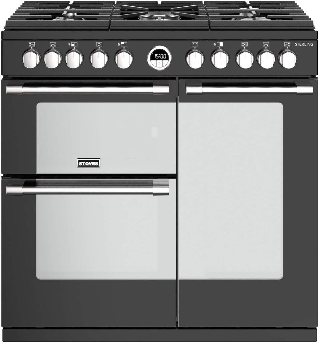 Stoves Sterling S900DF 90cm Dual Fuel Range Cooker - Black