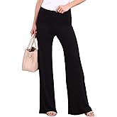 Popana Wide Leg Palazzo Lounge Pants for Women – Flowy Bootcut Casual Pants for Everyday Comfort
