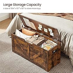 VASAGLE Storage Chest, Storage Trunk with 2 Safety