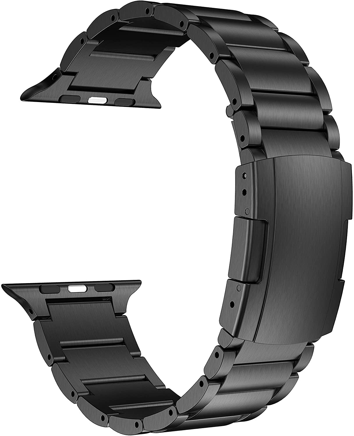 MaKTech Titanium Wristband,Metal Strap with Tortoise Buckle,Compatible with Apple Watch Series 9/Ultra 2/SE/8/7/2023 (46mm/45mm/44mm/49mm/49mm,Black)