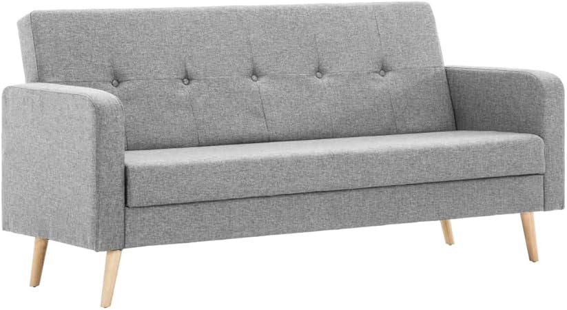 Vidaxl Canapé Extensible Tissu Gris Clair Réglable Canapé