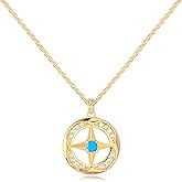 MTMY Gold Moon Pendant Necklace for Women,14K Gold Plated Dainty Chain Crescent Moon Sun Star Necklace Jewelry
