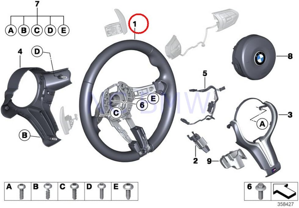BMW Genuine M Sports Steering Wheel Leather Automotive