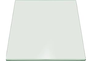 Fab Glass and Mirror 34'' Inch Square 3/8'' Thick Pencil Polish Tempered Radius Corners Glass Table Top, Clear (34SQR10THPETE-R)