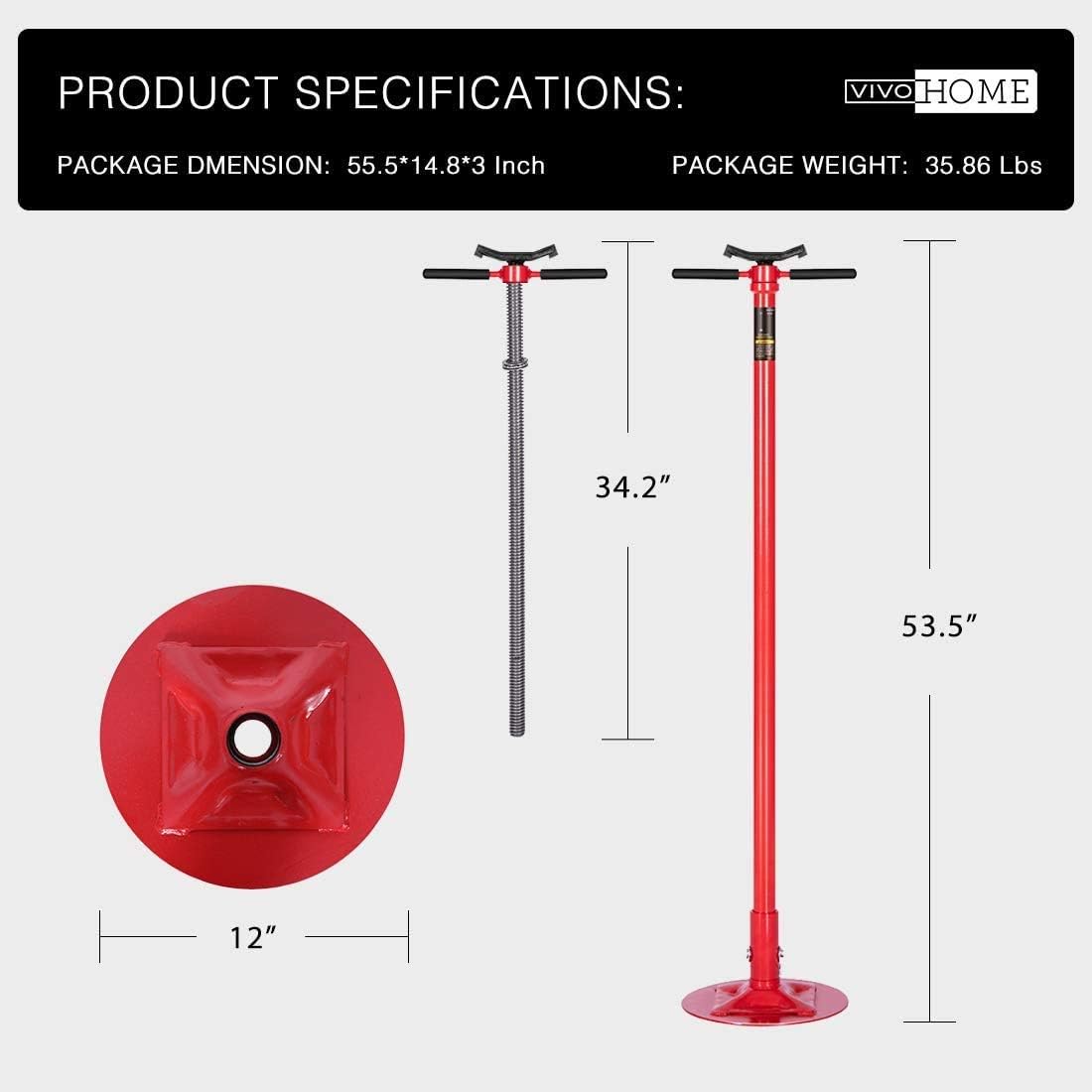 SPECSTAR Steel Underhoist Support Lift Jack Stand with 12 Inch Diameter Base 3/4 Ton Capacity: Automotive