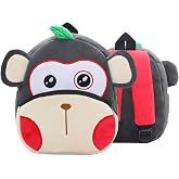 KISSOURBABY Zoo Toddler Kids Backpacks Cute Plush Little Girls Boys,Monkey