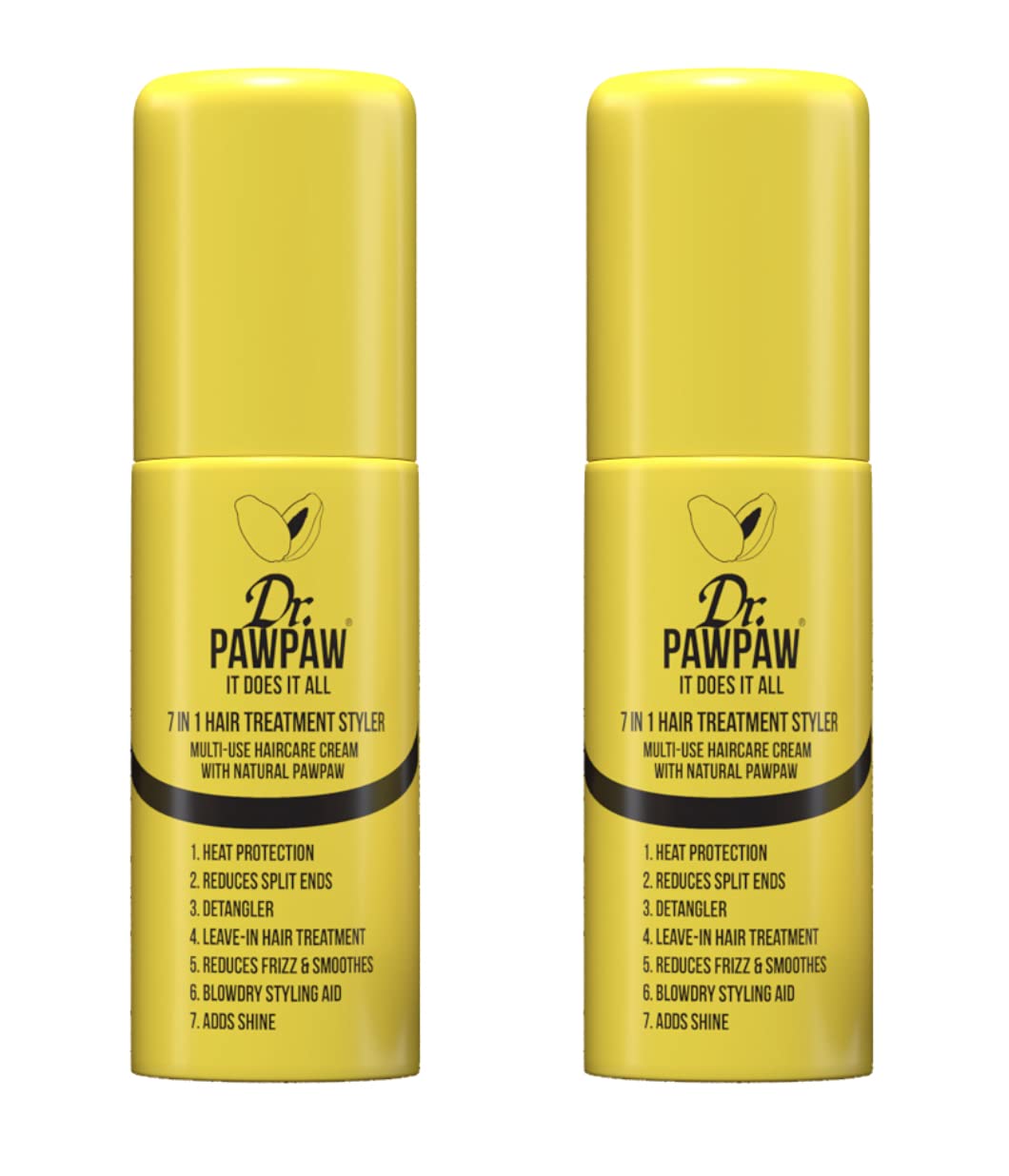 Dr.PAWPAW It Does It All: 7 in 1 Hair Treatment Styler with Papaya, Aloe Vera, Coconut Oil, Vegan & Natural,For All Hair Types(2 x 150 ml)