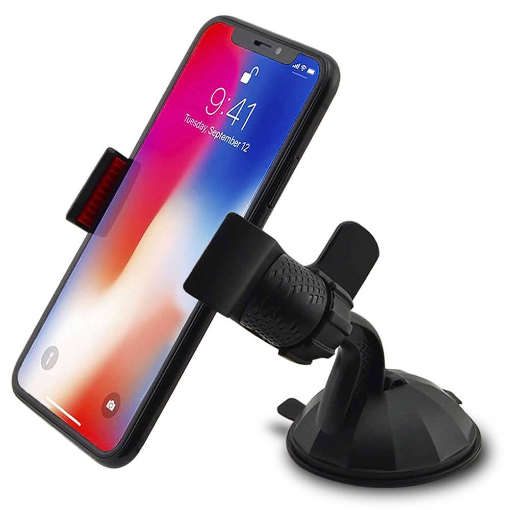 in Car Phone Holder Mount Phone Mount for Car Windshield Hand Free Mount for iPhone 15 14 13 Pro Max Samsung All Cell Phones (Black)