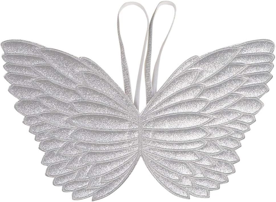 Ohnanana Butterfly Fairy Wings for Toddler Girls for Tinkerbell Unicorn Party Birthday Favors Halloween Costumes Dress Up 2-5 Years Old(Silver Glitter)